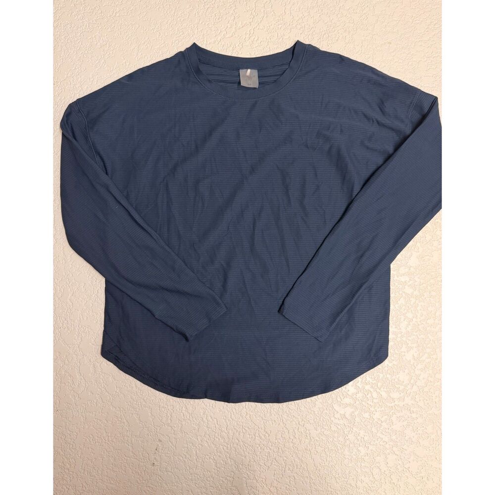CALIA Navy Ribbed Long Sleeve Top Size M